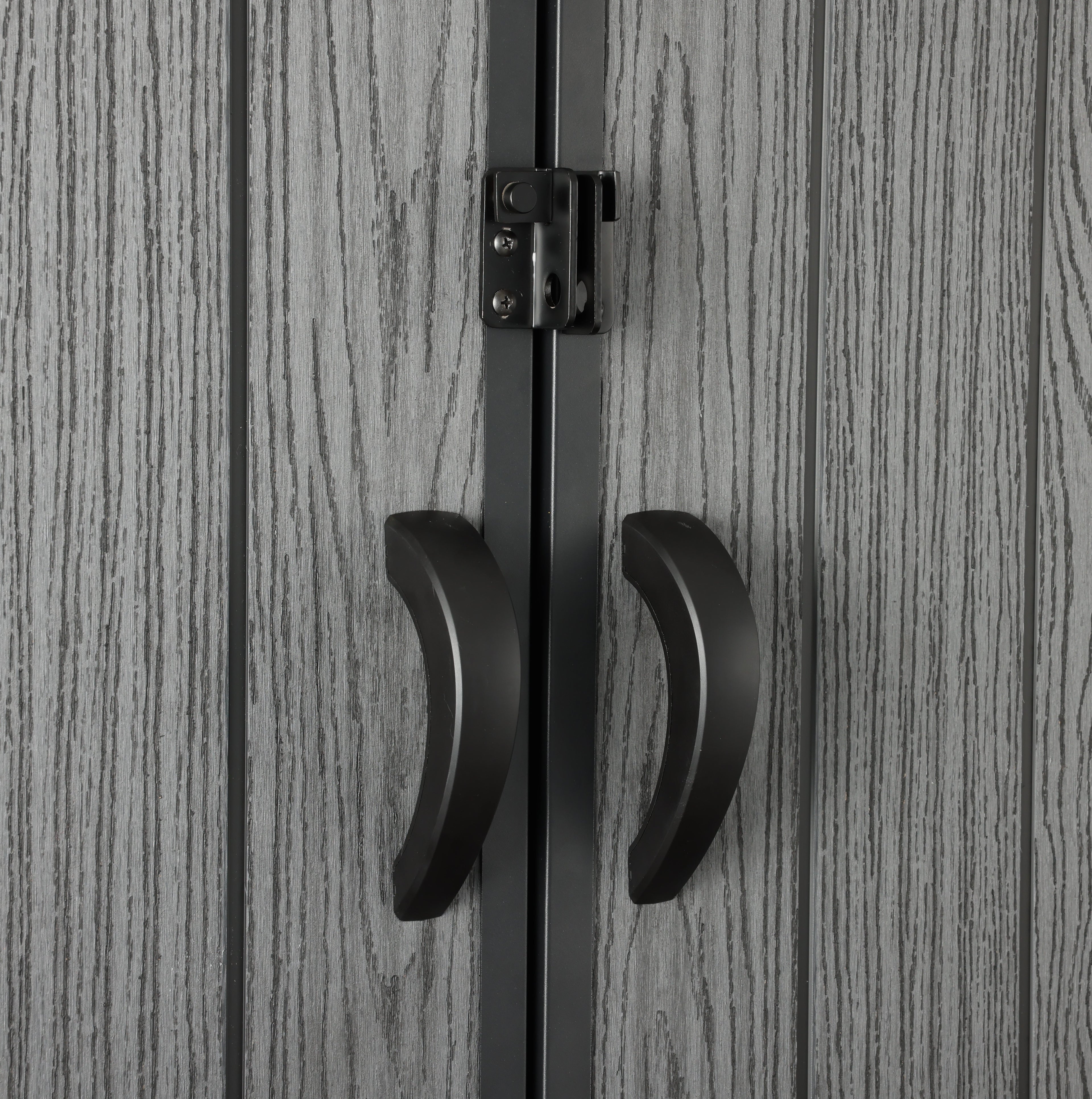 Pro Grade 8ft x 10ft Premium Plastic Double Door Garden Shed - Grey Wood Touch Texture