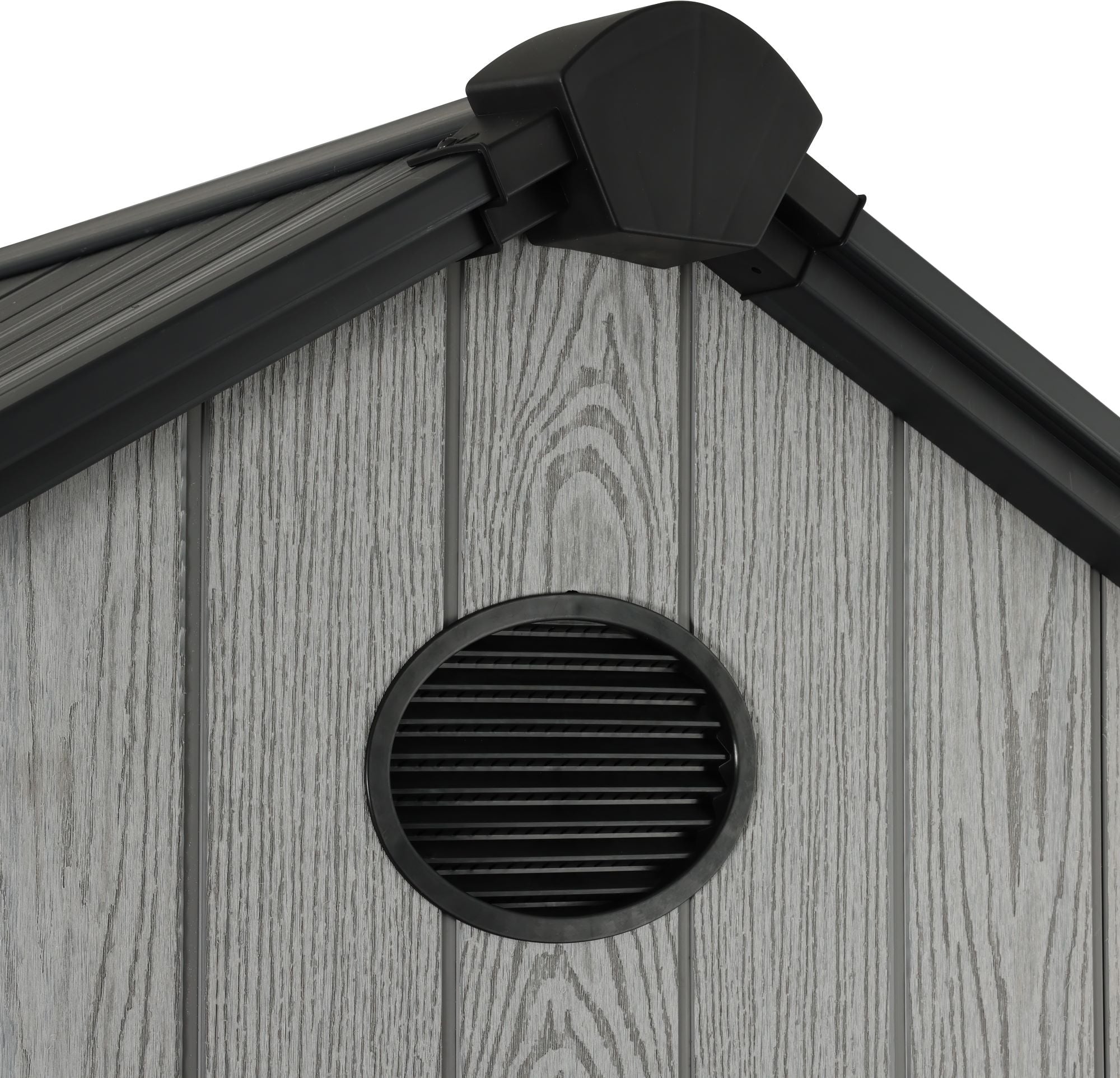 Pro Grade 6ft x 8ft Premium Plastic Double Door Garden Shed - Grey Wood Touch Texture